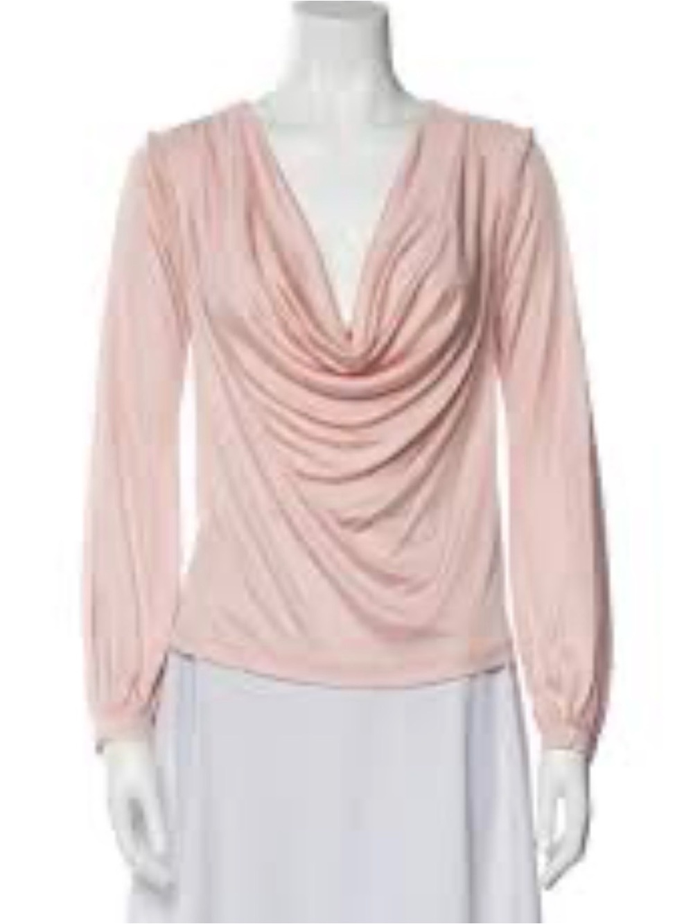 Rebecca de ravenel Draped Cowl neck blouse price over $800 Msrp blush pink